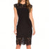NewWomen's Sleeveless Lace Floral Elegant Cocktail Dress Crew Neck Knee Length For Party