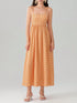 NewWomens Tie Shoulder Dress Summer Sleeveless Fruit Print A-Line Dress Long Flowy Dress