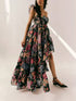 NewWomen Summer Sleeveless Floral Irregular Ruffles Hem Club Party Cocktail Dress