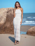 NewWomen Halter Neck Backless Dress  Solid Color Tie-Up Long Dress  Sleeveless Summer Fashion Dress  Casual Elegant Outfit