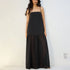 NewWomen's Smocked Maxi Dress  Y2K Patchwork Lace Layered Long Beach Dress  Casual Summer Sundress
