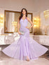 Newyanchunxier 1pc Sequin Embroidered Patchwork High Neck Sleeveless Backless Solid Color Elegant Party Knit Fabric Zipper Front Sequin Patch Mesh Insert Formal Evening Dress, Suitable For Weddings, Parties And Formal Events All Season
