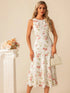 NewFloral Print Scoop Sheath/Column Printed Fabric Midi Dress