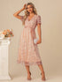 NewSequins V-Neck A-Line Tulle Sequin Midi Dress