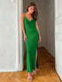 NewSwinging Neck Suspender Dress European And American Summer New Hot High Split Backless Strap Suspender Skirt