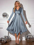 NewPlain    Elegant    Ruched  Wrap  Belted