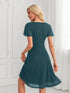 NewV-Neck A-Line Spandex Midi Dress