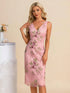 NewSheath/Column V-Neck Knee-Length Tulle Lace Cocktail Dress