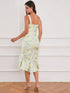 NewFlower Jacquard Square Trumpet/Mermaid Jacquard Asymmetrical Midi Dress
