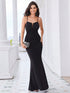 NewEVER-PRETTY Elegant Spaghetti Strap V Neck Beaded Rhinestone Fitted Mermaid Wedding Dresses White Dresses