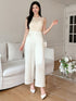 NewDAZY Elegant Women Contrast Lace Sleeveless Jumpsuit, Summer